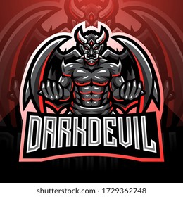 Dark devil esport mascot logo design
