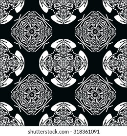 Dark diamond seamless pattern. black and white Vector seamless pattern. Seamless background pattern. Modern stylish texture. Repeating geometric.