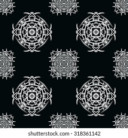 Dark diamond seamless pattern. black and white Vector seamless pattern. Seamless background pattern. Modern stylish texture. Repeating geometric.