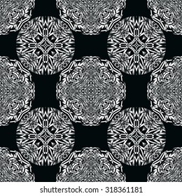 Dark diamond seamless pattern. black and white Vector seamless pattern. Seamless background pattern. Modern stylish texture. Repeating geometric.