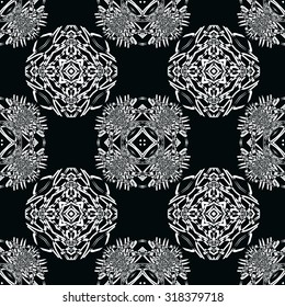 Dark diamond seamless pattern. black and white Vector seamless pattern. Seamless background pattern. Modern stylish texture. Repeating geometric.