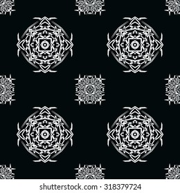 Dark diamond seamless pattern. black and white Vector seamless pattern. Seamless background pattern. Modern stylish texture. Repeating geometric.