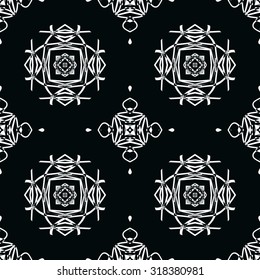 Dark diamond seamless pattern. black and white Vector seamless pattern. Seamless background pattern. Modern stylish texture. Repeating geometric.
