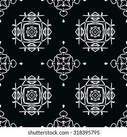 Dark diamond seamless pattern. black and white Vector seamless pattern. Seamless background pattern. Modern stylish texture. Repeating geometric.