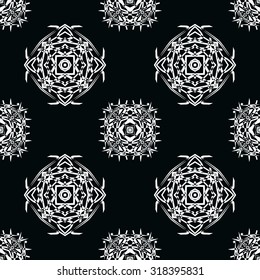 Dark diamond seamless pattern. black and white Vector seamless pattern. Seamless background pattern. Modern stylish texture. Repeating geometric.