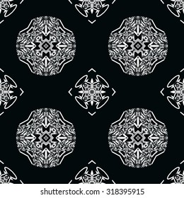 Dark diamond seamless pattern. black and white Vector seamless pattern. Seamless background pattern. Modern stylish texture. Repeating geometric.