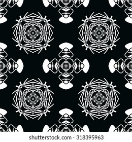 Dark diamond seamless pattern. black and white Vector seamless pattern. Seamless background pattern. Modern stylish texture. Repeating geometric.