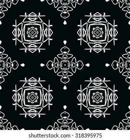 Dark diamond seamless pattern. black and white Vector seamless pattern. Seamless background pattern. Modern stylish texture. Repeating geometric.