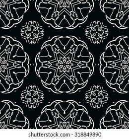 Dark diamond seamless pattern. black and white Vector seamless pattern. Seamless background pattern. Modern stylish texture. Repeating geometric.