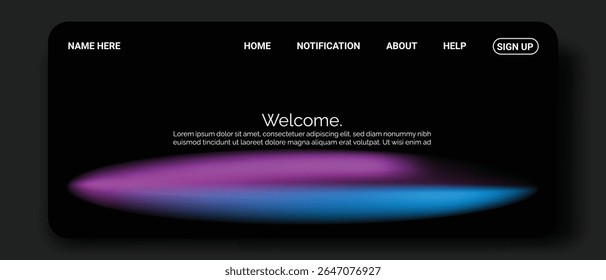 A dark digital interface displays navigation links including 