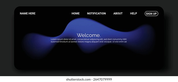 Uma interface digital escura com uma ondulação proeminente 