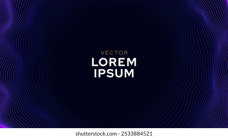Dark Digital Style Tunnel or Wormhole. Wireframe Abstract Mesh with Hole. 3D Circles Noise Banner. Blue Hi Tech Texture. Technology or Science Vector Illustration.