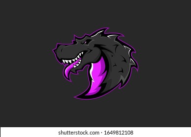 DARK DINOSAUR MASCOT LOGO VECTOR EPS