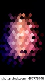 dark disco background. hexagon pattern. vector illustration. for design