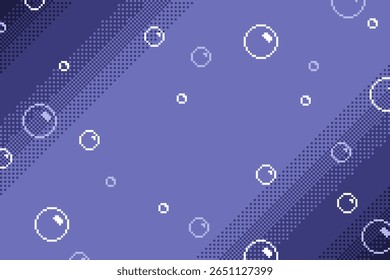 Dark Dithered Gradient Backgroundwith Fizzing Bubbles Particle, Pixel Art Style