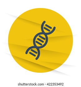 Dark Dna icon label on wrinkled paper