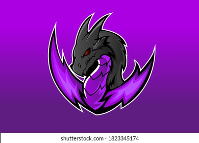 DARK DRAGON MASCOT LOGO VECTOR EPS