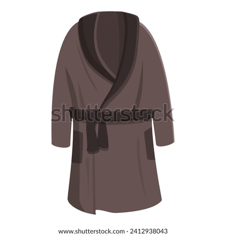 Dark dressing gown icon cartoon vector. Female front up. Lady morning