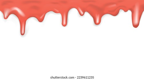 Dark dripping caramel, pattern on white background - Vector illustration