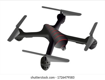 
Dark drone isolated on a white beackground.