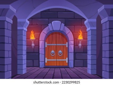 Dark Dungeon entrance wooden door