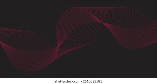 Dark and Dynamic Abstract Background with Smooth Flowing Red Lines Fading into Black, Offering a Modern Look for Advertising, Digital Media, or Branding Projects