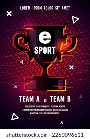 Dark E Sport Poster With Trophy For Gamer