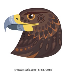 Dark eagle head Logo. Vector decorative Emblem.