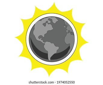 Dark earth brightening. Vector illustration