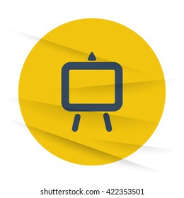 Dark Easel icon label on wrinkled paper