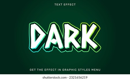 Dark editable text effect in 3d style. Text emblem for advertising, branding, business logo