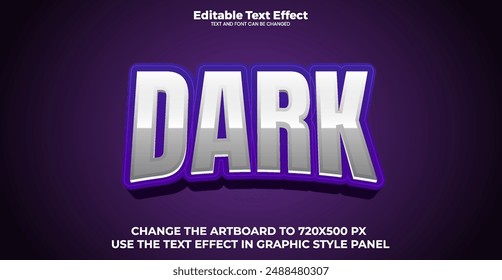 Dark editable text effect in modern trend style