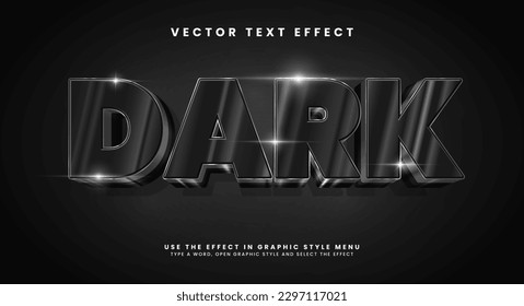 Dark editable text style effect. Vector text effect.