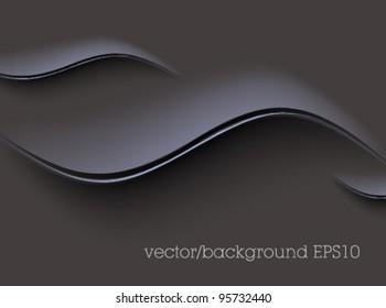 dark elegant  background / gray / wave / vector / paper / cut