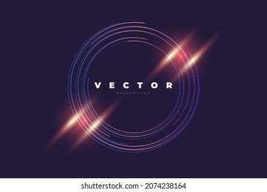 Dark elegant vector design with shiny circles on the black background - Shutterstock ID 2074238164