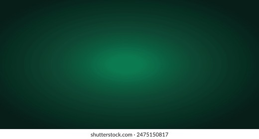 Dark emerald gradient background. Simple emerald green gradient background with glowing emerald light in the middle. Vector illustration