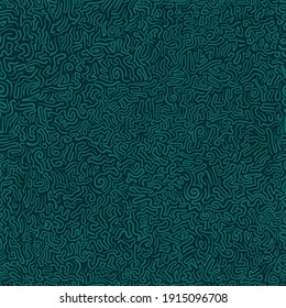 Patrón de doodle sin fisuras, ilustración vectorial, abstracta de color verde esmeralda oscuro dibujada a mano.