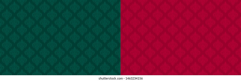 Color verde esmeralda oscuro y rojo (marsala, burdeos, maroon) sin costura. Fiesta real Premium. Fondo de lujo para rey, principito, princesa, celebración de cumpleaños reina. Color de Navidad