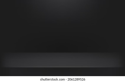 Une scène vide et sombre. Arrière-plan vectoriel 3d