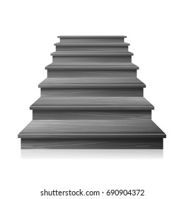 Dark Empty Staircase Vector. Steps. For Business Progress, Achievement, Growth, Career, Success, Development Concept. Isolated
