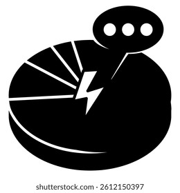 Dark Energy icon represented by lightning in a circle Black Filled style.