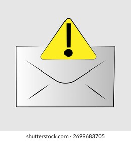 Sobre oscuro con símbolo de alerta – Gráfico de Vector para notificaciones críticas
