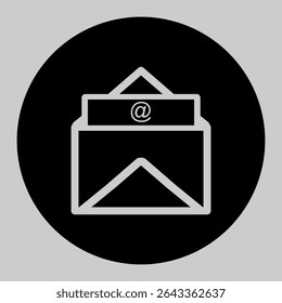 Icono de sobre oscuro para comunicación de correo digital.