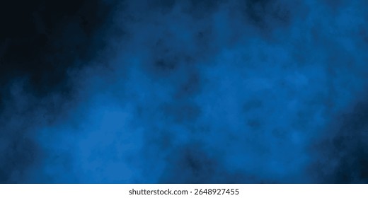 Fundo de névoa azul etéreo escuro com elementos de fluxo suave

