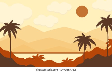 Dark evening scenery on beach landscape 