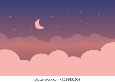 Luna oscura de la Ilustración vectorial de la tarde