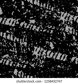 Dark expressive abstract roughly scratced seamless pattern. Black randomly cracked and stained grunge background.Old damaged texture.Textile, fabric, package, poster, print, wrapping, wallpaper design