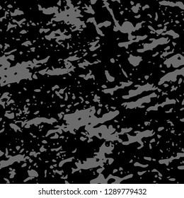 Dark expressive abstract roughly scratced seamless pattern. Black randomly cracked and stained grunge background.Old damaged texture.Textile, fabric, package, poster, print, wrapping, wallpaper design