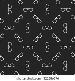 Dark eyeglasses seamless pattern - vector sunglasses or glasses texture