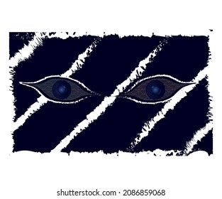 dunkle Augen auf dem Papier
